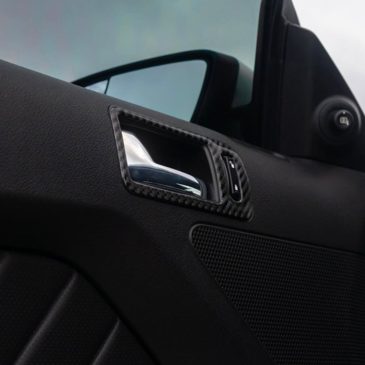 2005-2014 Carbon Fiber Interior Door Handle Trim Overlay