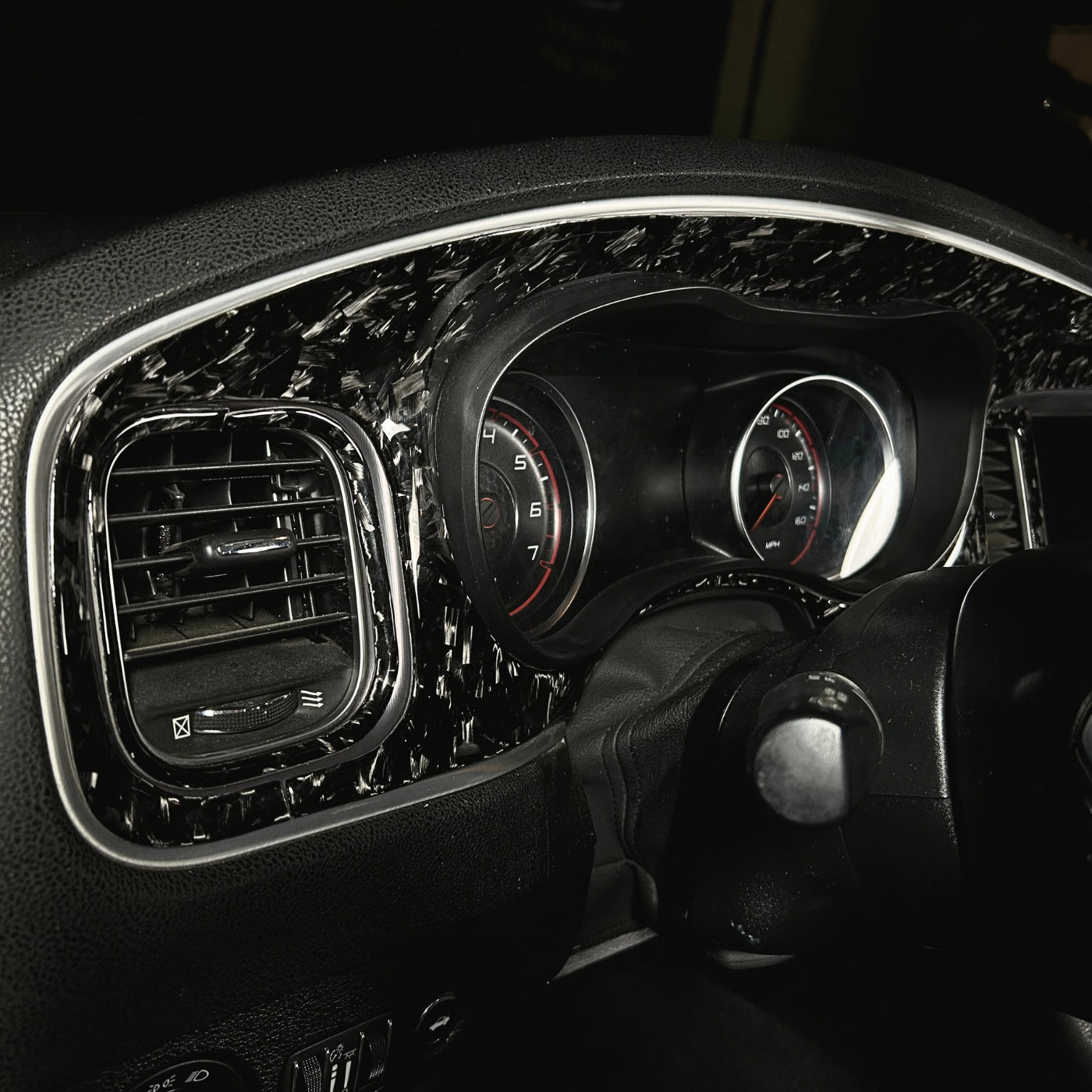 2015+ Charger Carbon Fiber Dashboard Kit Overlay