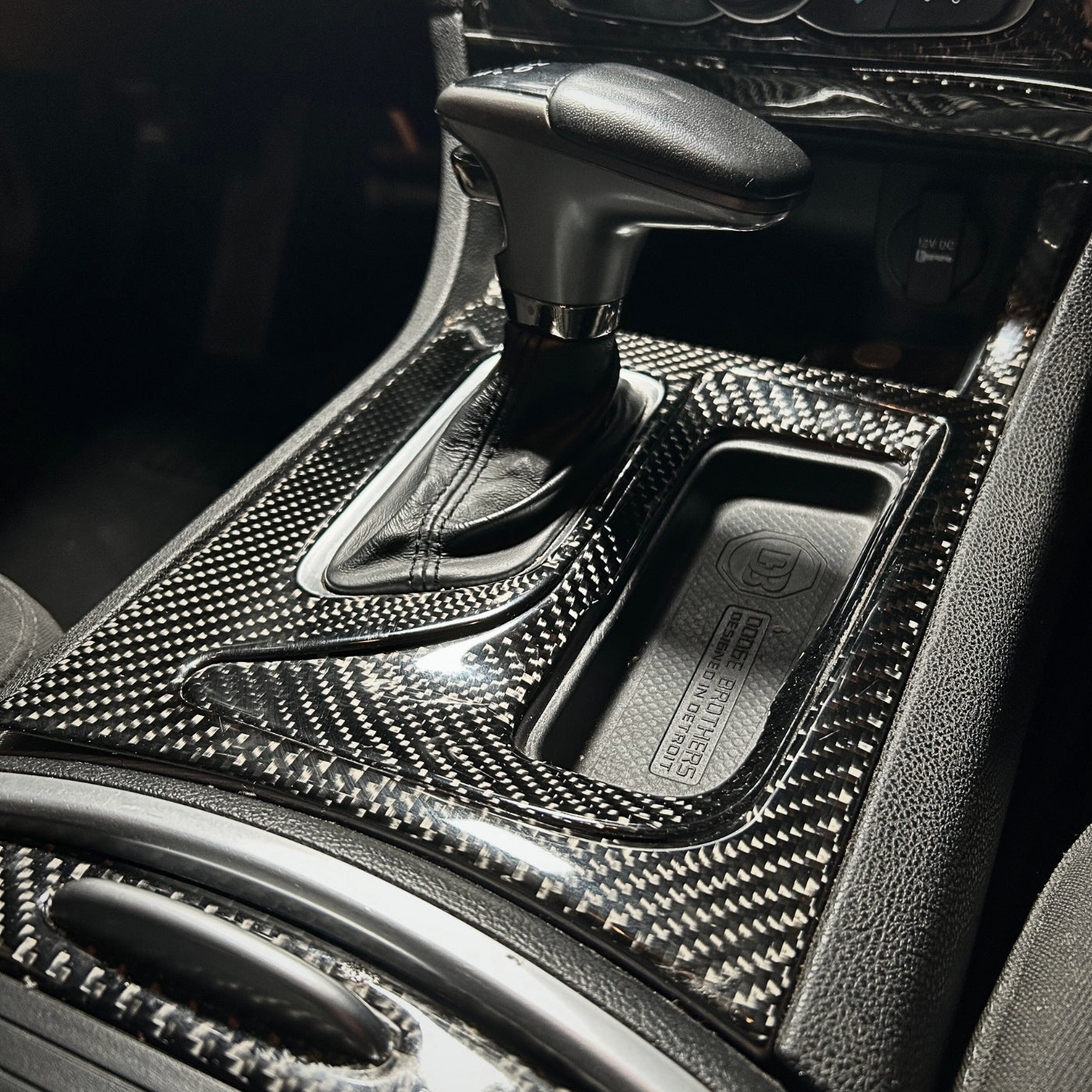 2015+ Charger Carbon Fiber Front & Rear Center Console Overlay
