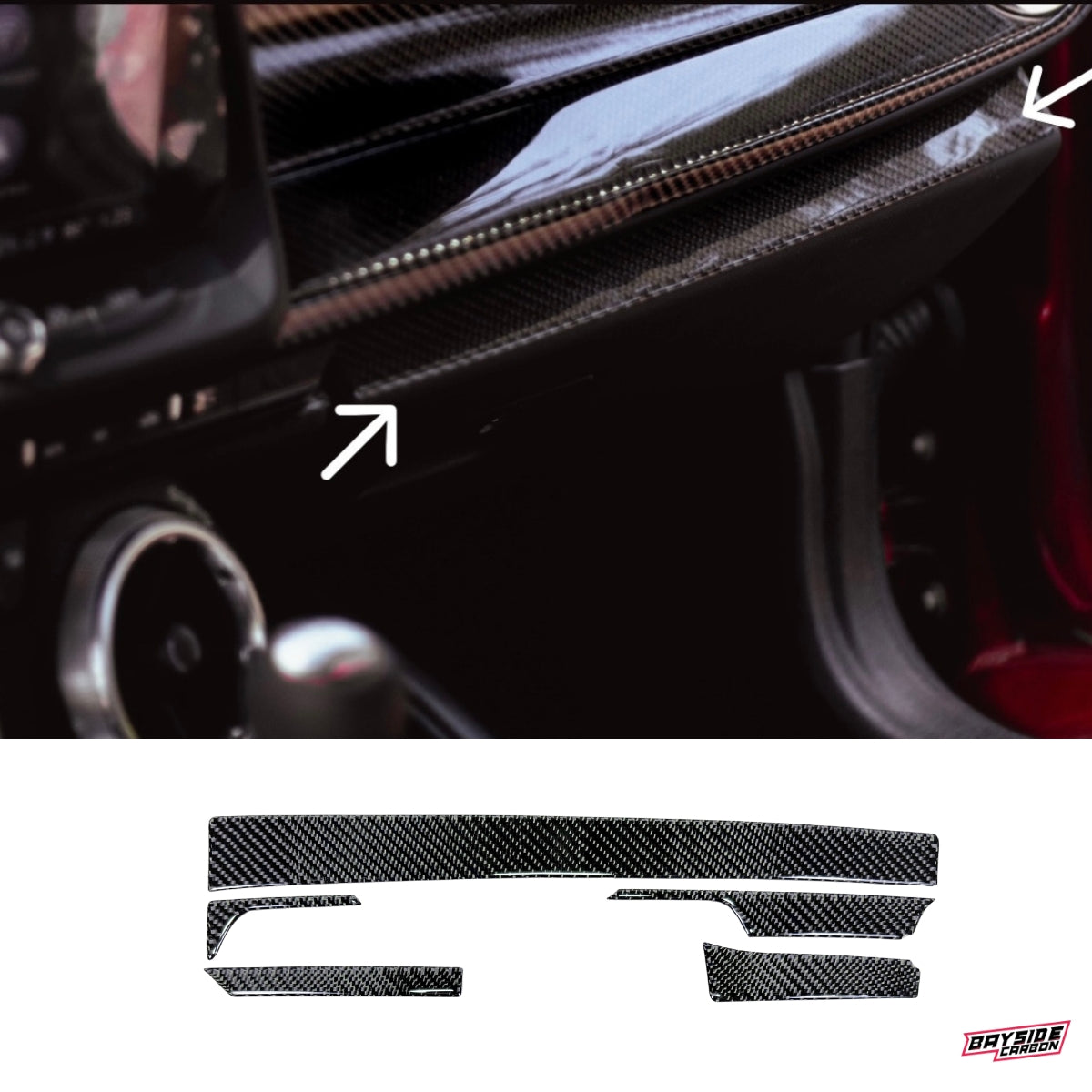 2016+ Camaro Carbon Fiber Lower Dashboard Console Overlay