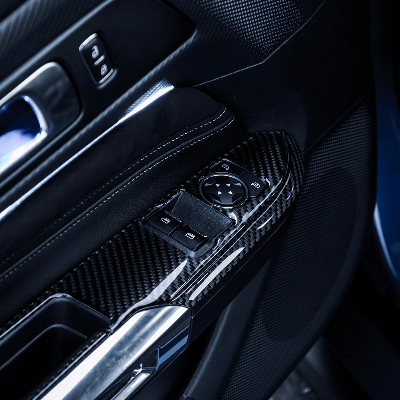 2024+ Mustang Carbon Fiber Window Switch Trim