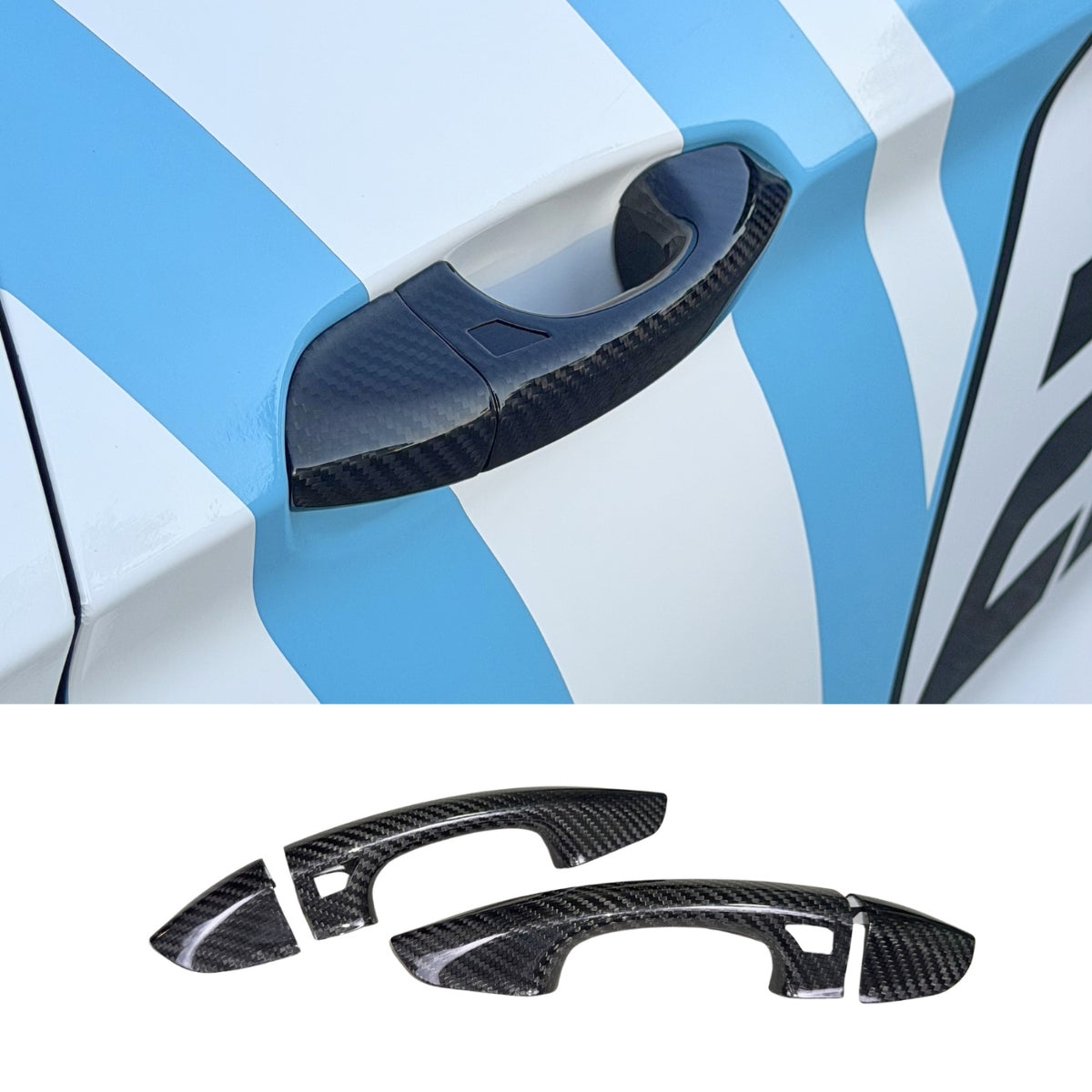 2015+ S550 Mustang Carbon Fiber Door Handle Overlays