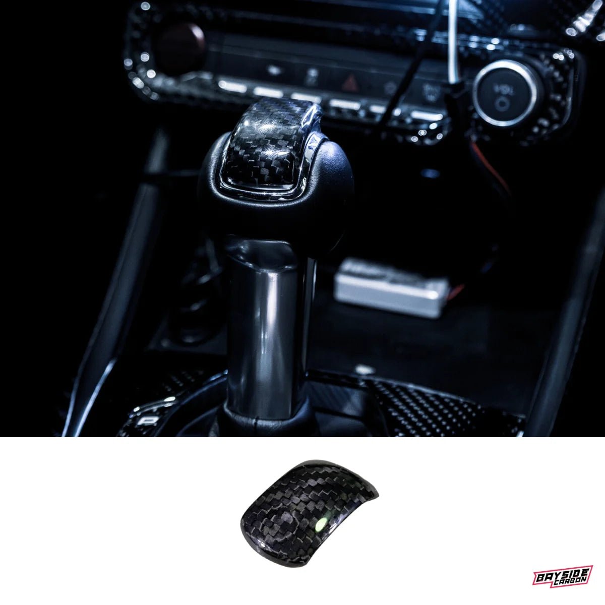 2015+ Mustang Carbon Fiber Top Shift Knob Overlay