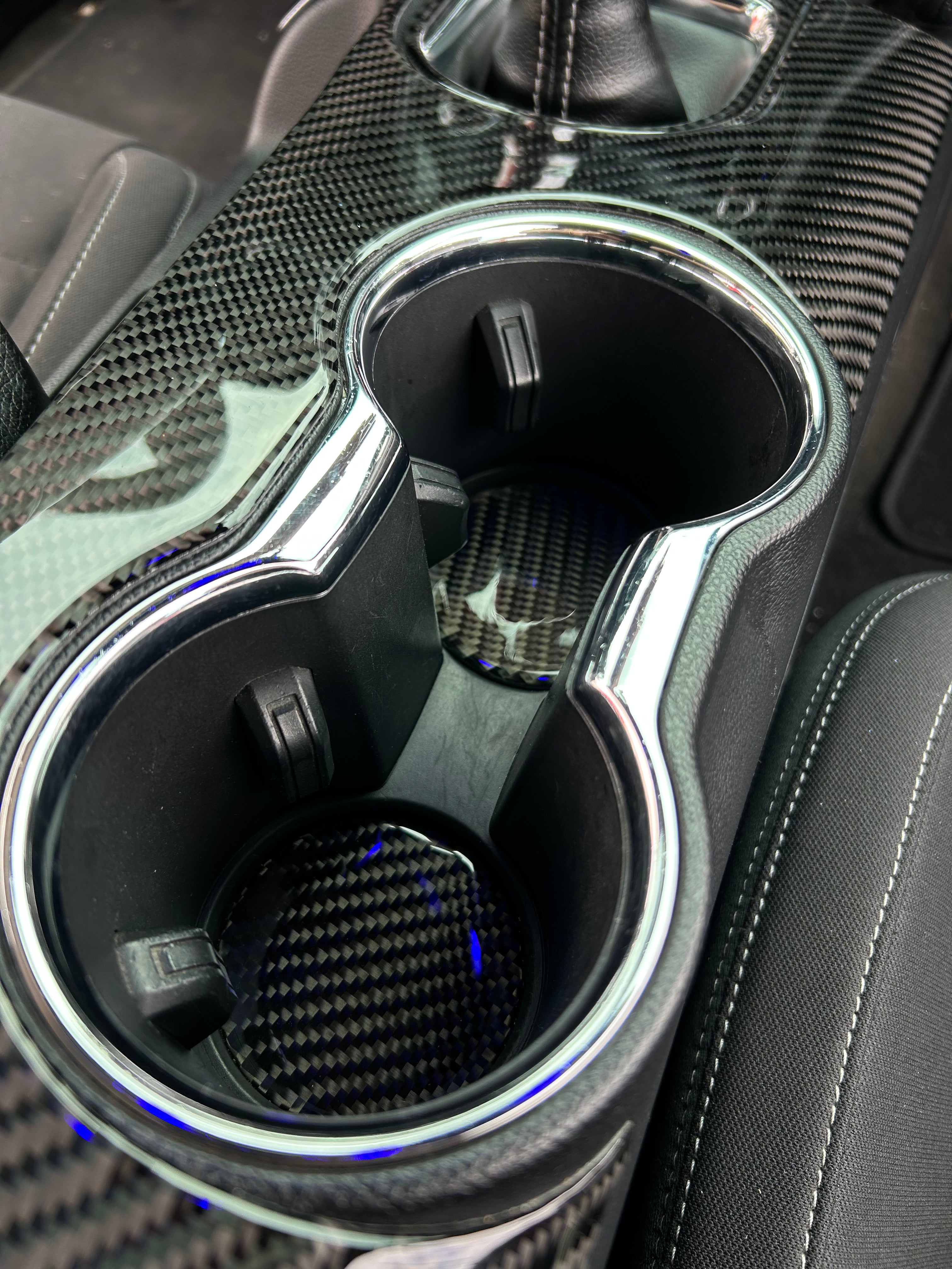2015+ Mustang Carbon Fiber Cup & Coin Holder Trim