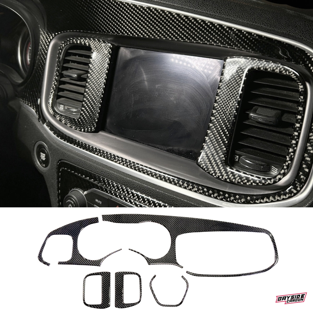 2015+ Charger Carbon Fiber Dashboard Kit Overlay