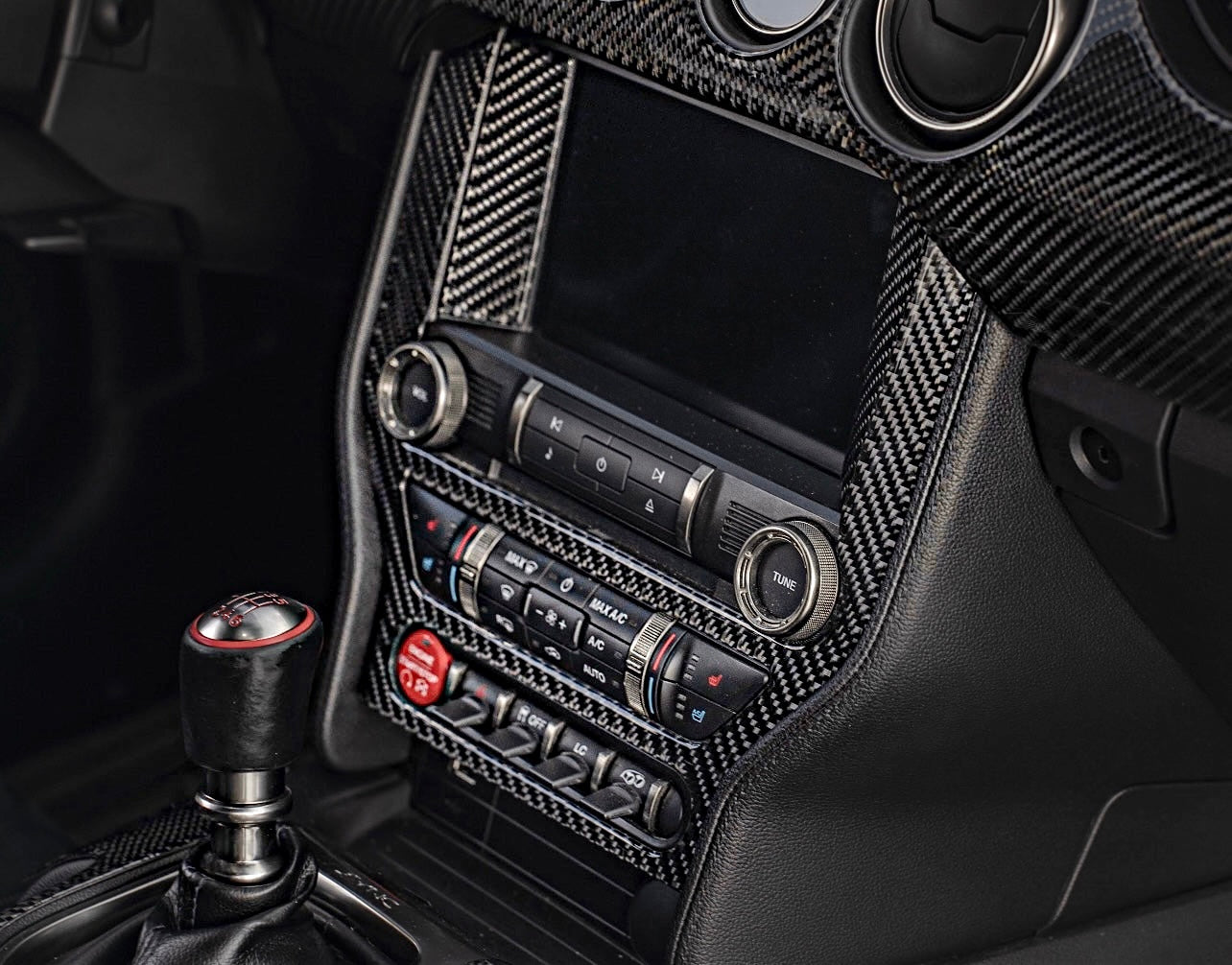 2015+ Mustang Carbon Fiber Infotainment Overlay